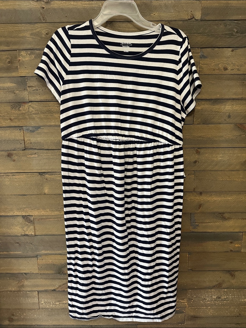 Isabel Maternity by Ingrid & Isabel Navy and White Striped Maternity Tee